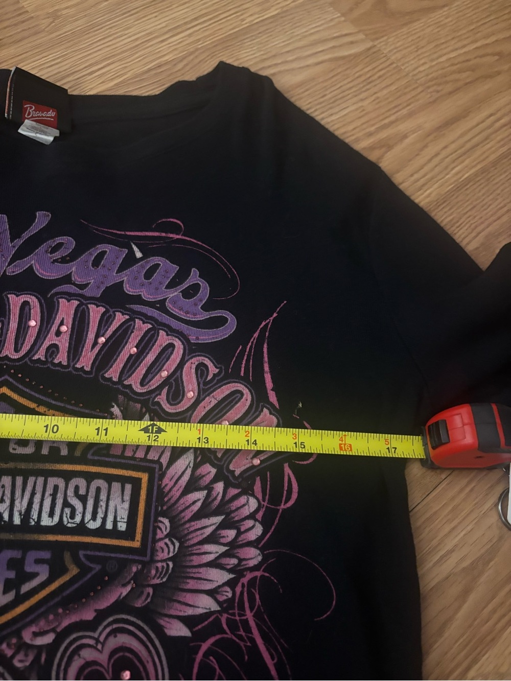 Harley-Davidson Crewneck Beaded Long Sleeve Tee Las Vegas Graphic Size Large - Picture 4 of 9